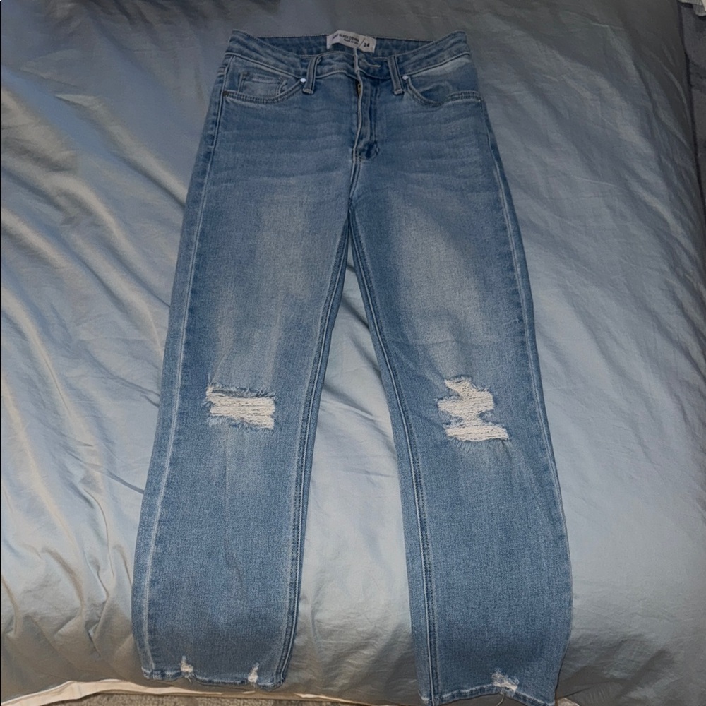 Classic Blue Distressed Women's Jeans